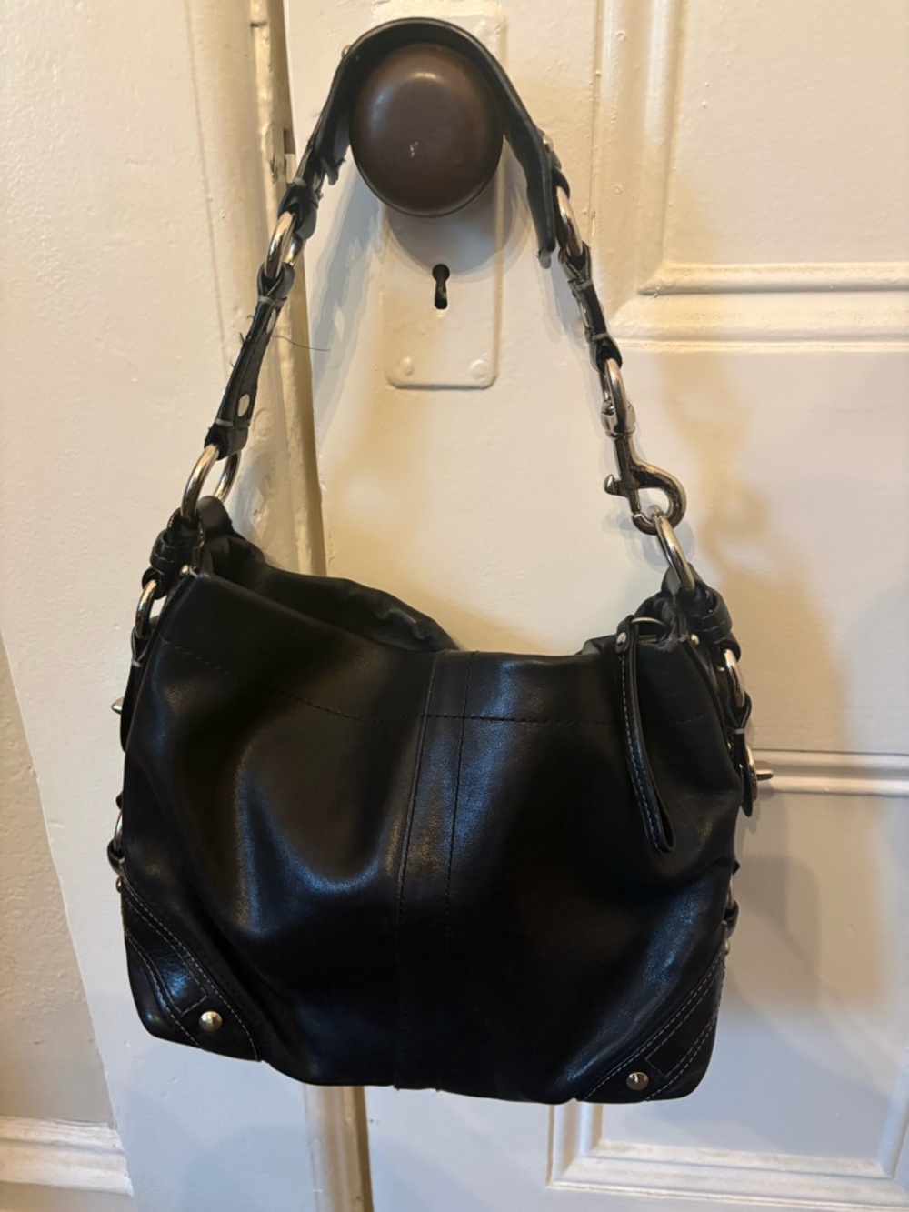 Coach Black Leather Shoulder Bag